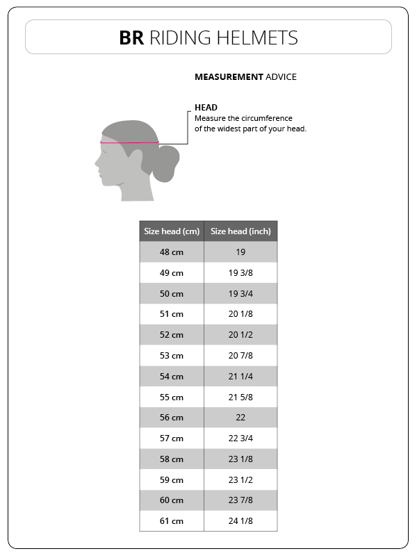 Size Chart BR Riding Helmets